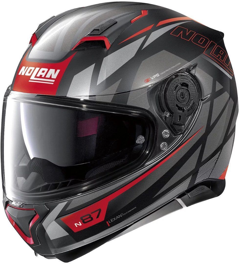 Nolan N87 Originality N-Com Helm 2XL Schwarz Rot