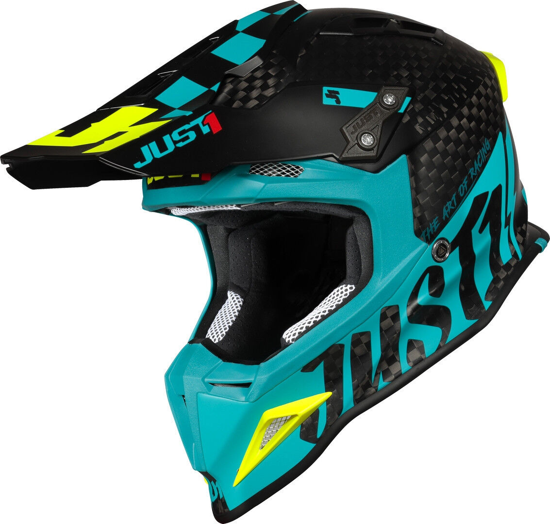 Just1 J12 Pro Racer Motocross Helm S Schwarz Blau