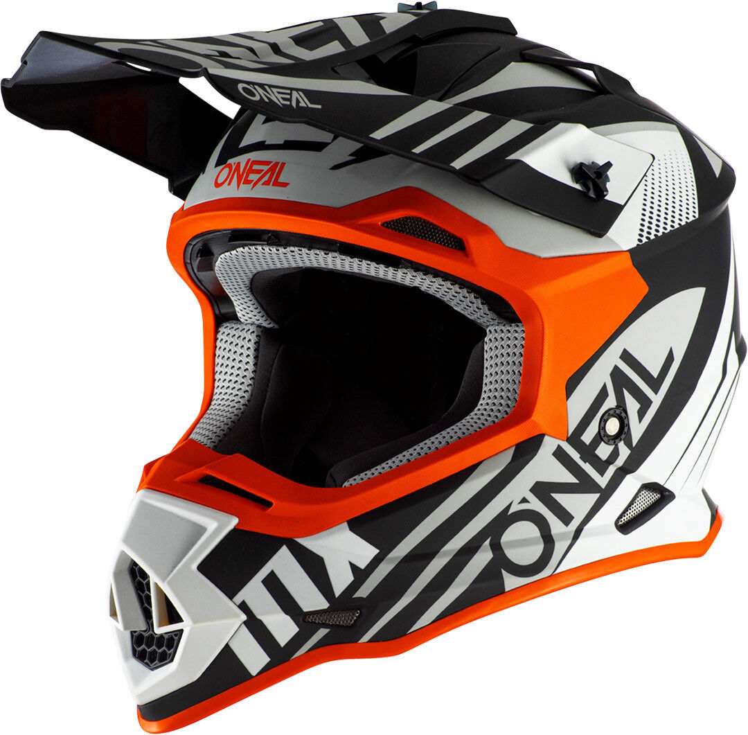 Oneal 2Series Spyde 2.0 Motocross Helm XS Schwarz Weiss Orange