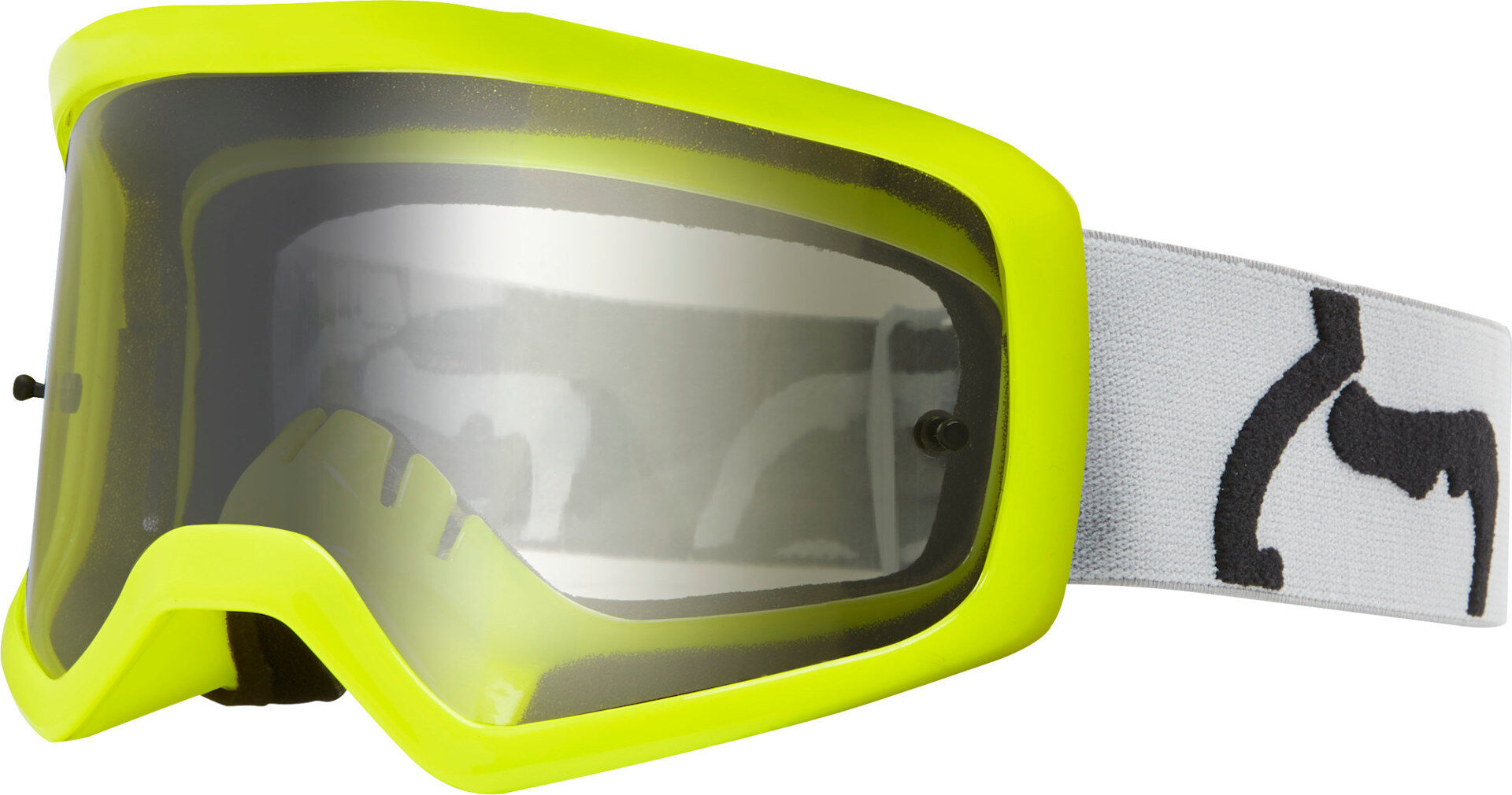 FOX Main 2 PC Prix Jugend Motocross Brille Einheitsgröße Grau