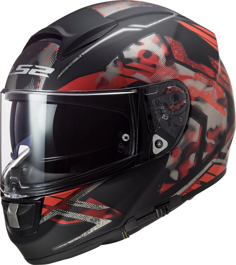 LS2 FF397 Vector Evo Stencil Helm 2XS Schwarz Rot