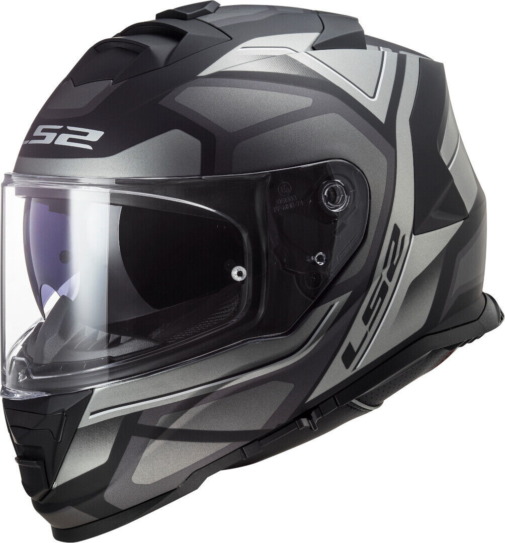 LS2 FF800 Storm Faster Helm L Schwarz Grau Silber