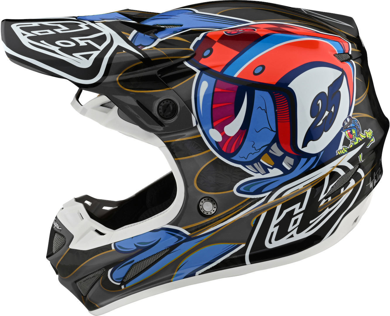 Troy Lee Designs SE4 Eyeball MIPS Carbon Motocross Helm S Mehrfarbig