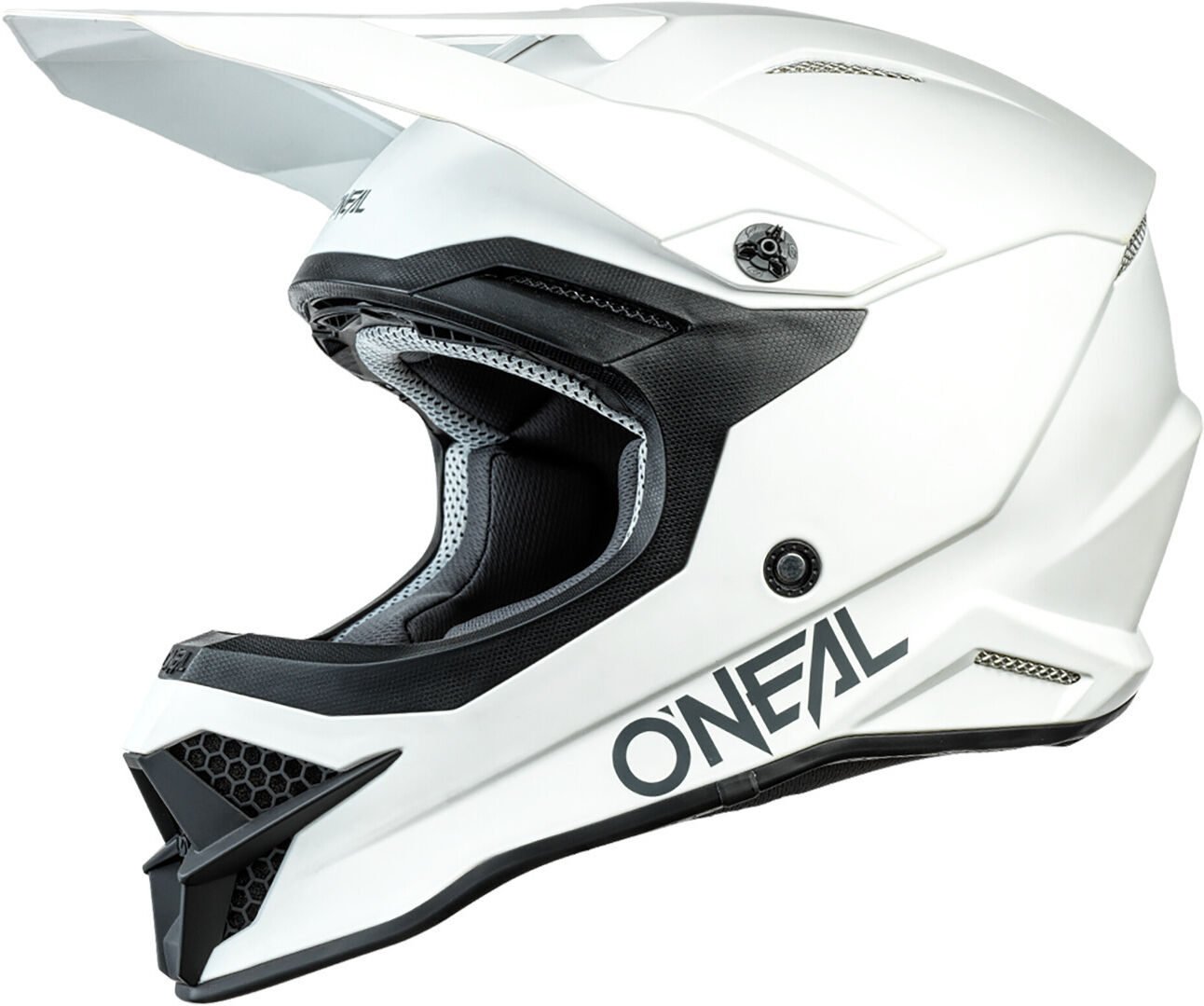 Oneal 3Series Solid Motocross Helm S Weiss