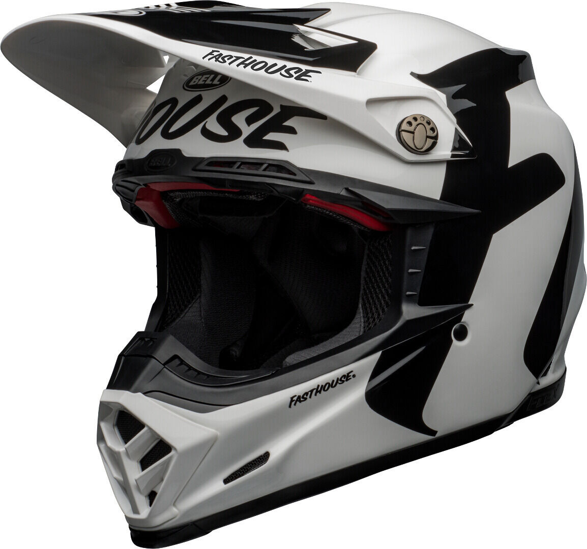 Bell Moto-9 Flex Fasthouse Newhall Motocross Helm L Schwarz Weiss