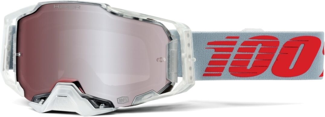 100% Armega Hiper X-Ray Motocross Brille Einheitsgröße Grau Rot