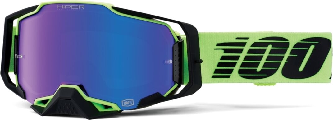 100% Armega Hiper Uruma Motocross Brille Einheitsgröße Schwarz Grün