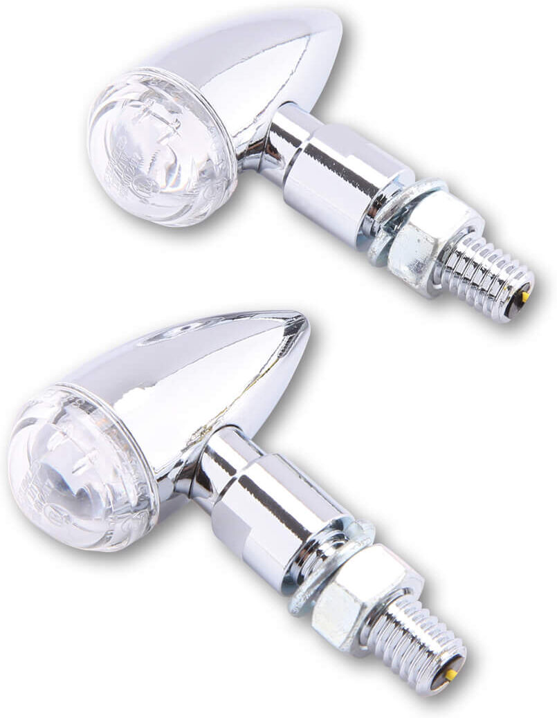 SHIN YO HI-Power LED-Blinker PB 2, Aluminium Gehäuse, verchromt, klares Glas  Silber