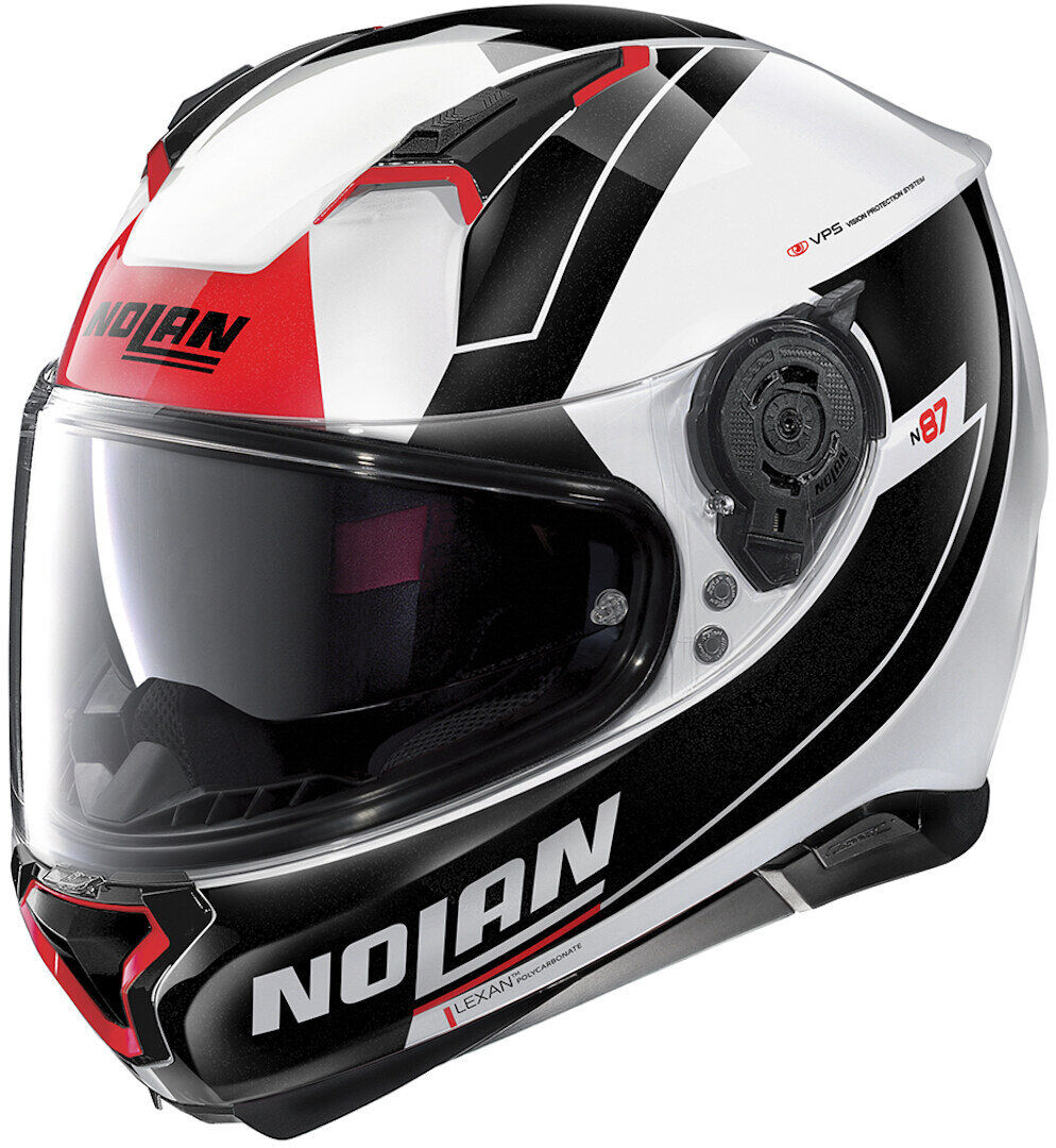Nolan N87 Skilled N-Com Helm XL Schwarz Weiss Rot