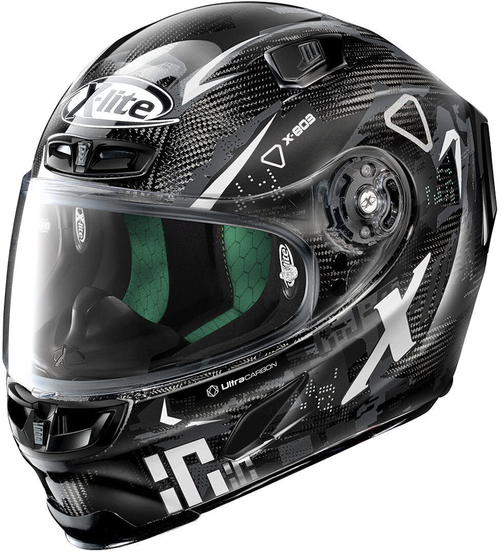 Nolan X-Lite X-803 Ultra Carbon Darko Helm M Schwarz Weiss