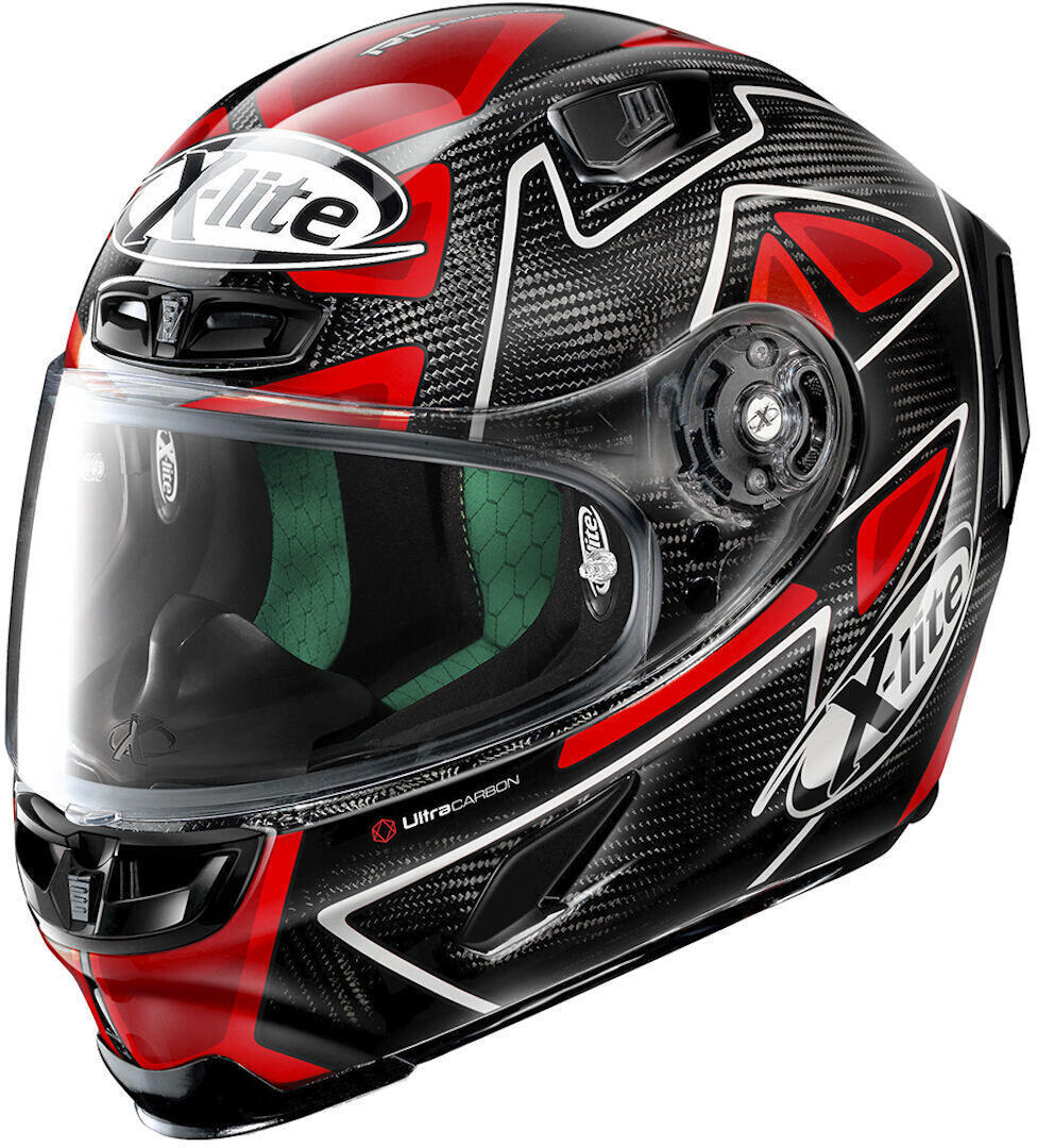 X-Lite X-803 Ultra Carbon Replica D.Petrucci Helm 2XL Schwarz Rot