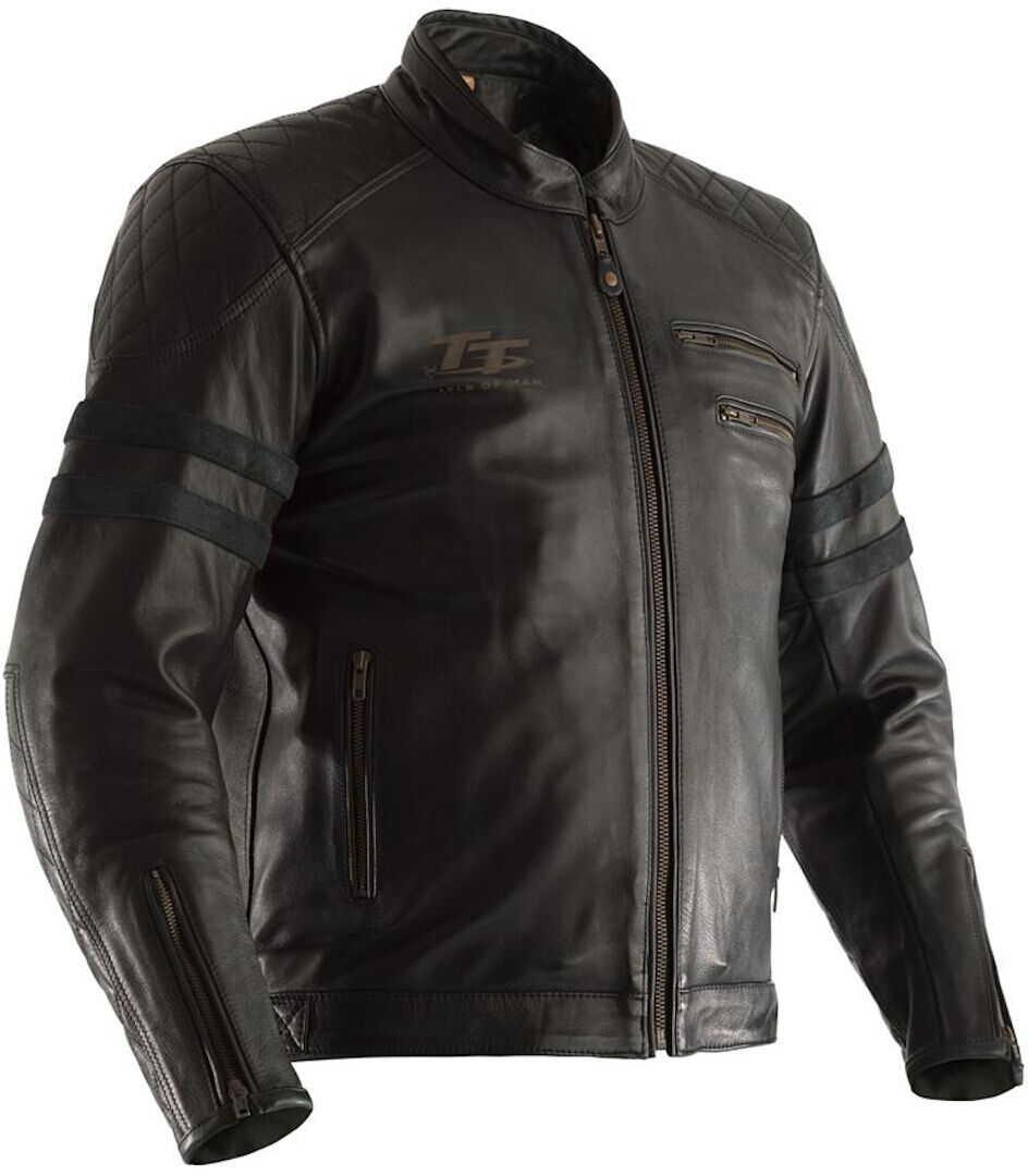 RST IOM TT Hillberry Motorrad Lederjacke S Schwarz