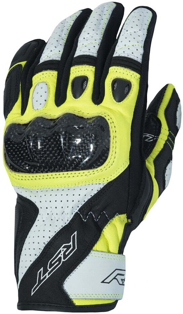 RST Stunt III Motorradhandschuhe 2XL Schwarz Weiss Gelb