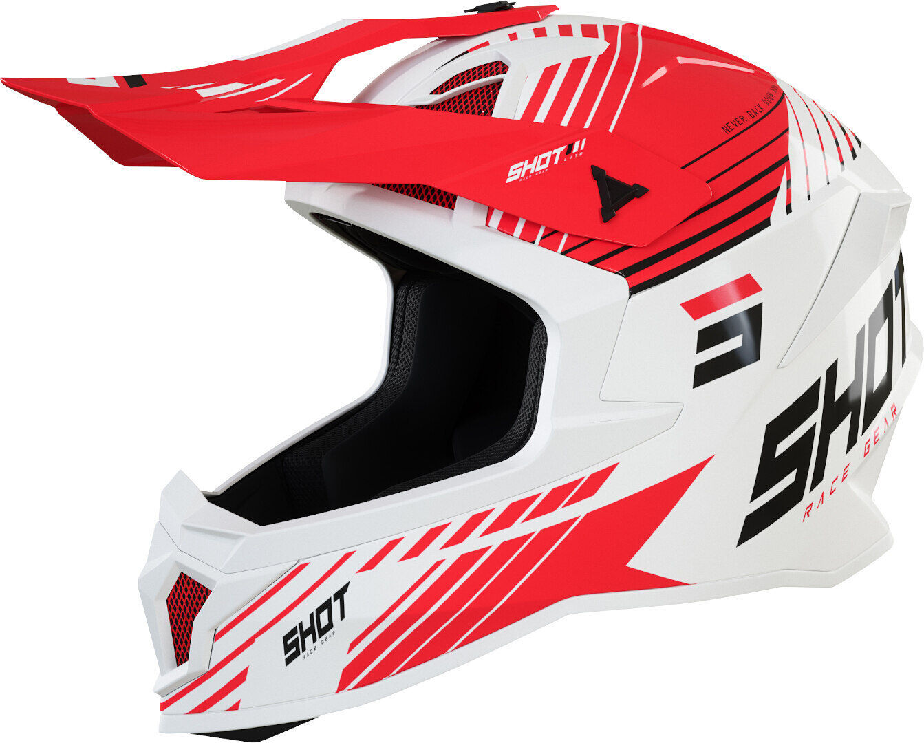 Shot Lite Fury Motocross Helm S Weiss Rot