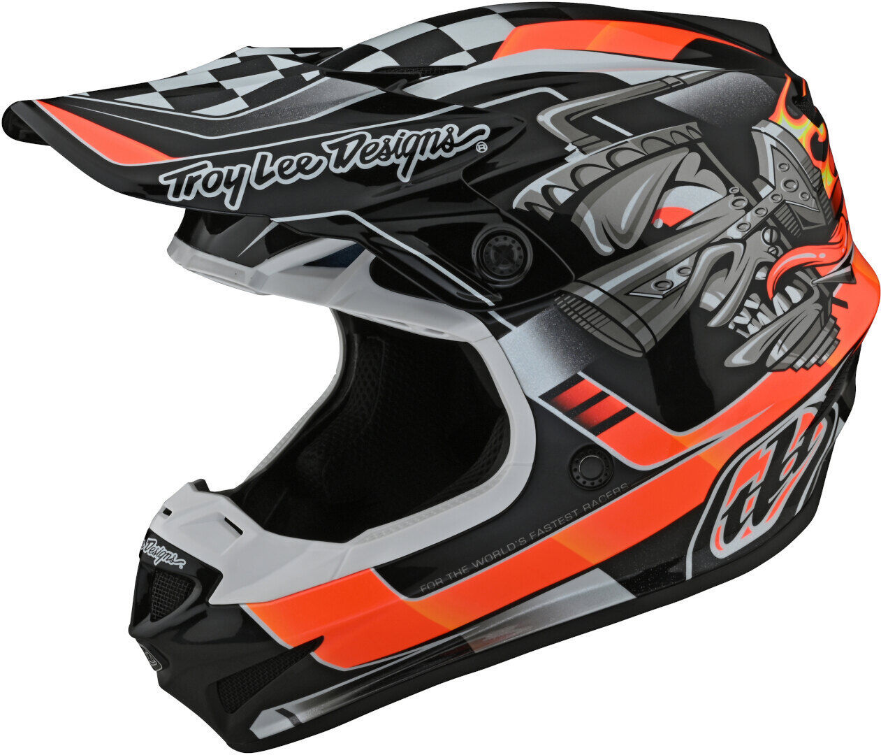 Troy Lee Designs SE4 Carb Motocross Helm S Schwarz Orange