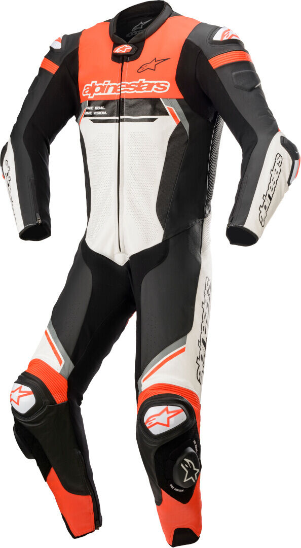 Alpinestars Missile V2 Ignition 1-Teiler Motorrad Lederkombi 54 Schwarz Weiss Rot