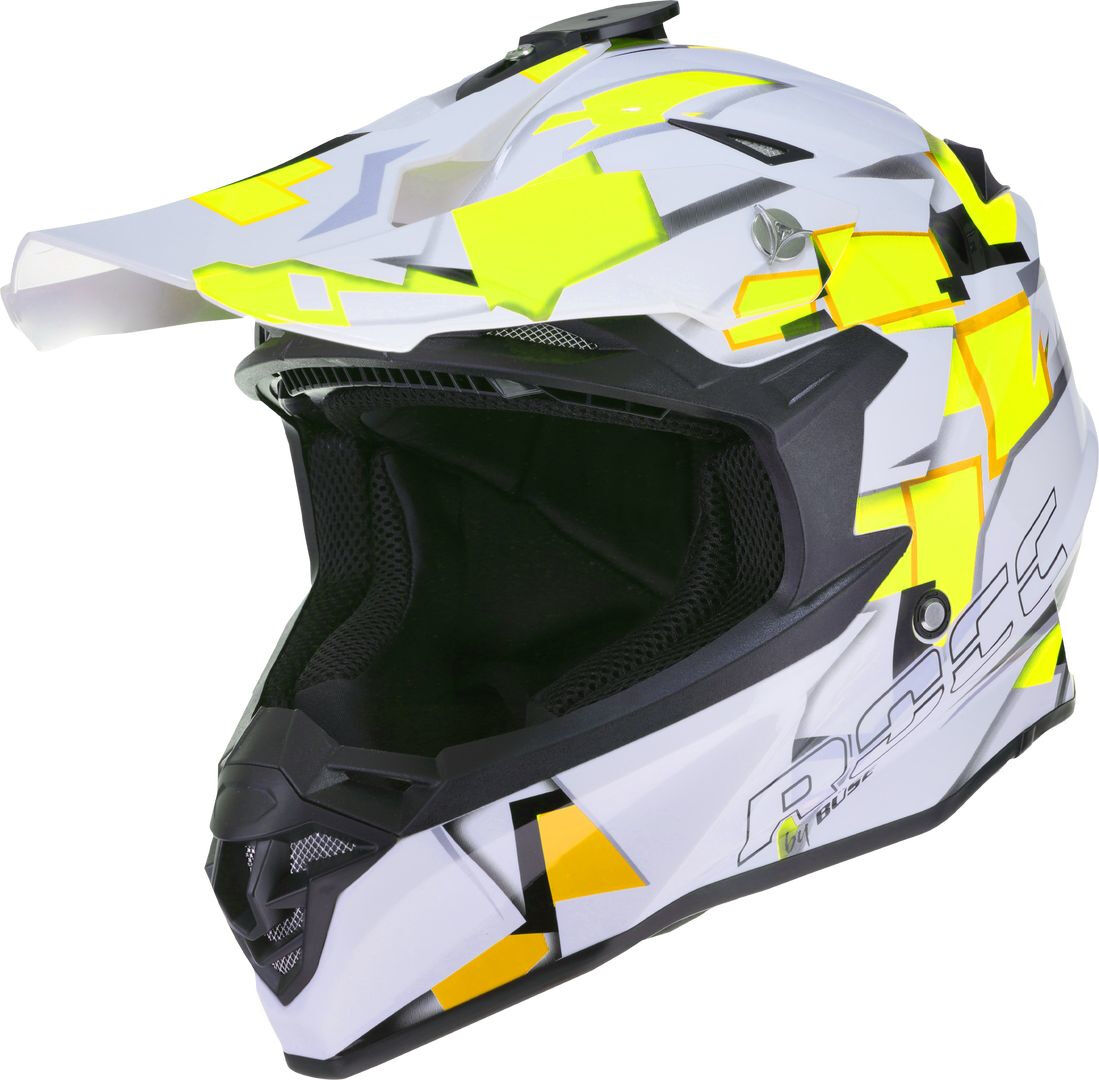 Rocc 712 Motocross Helm M Weiss Gelb