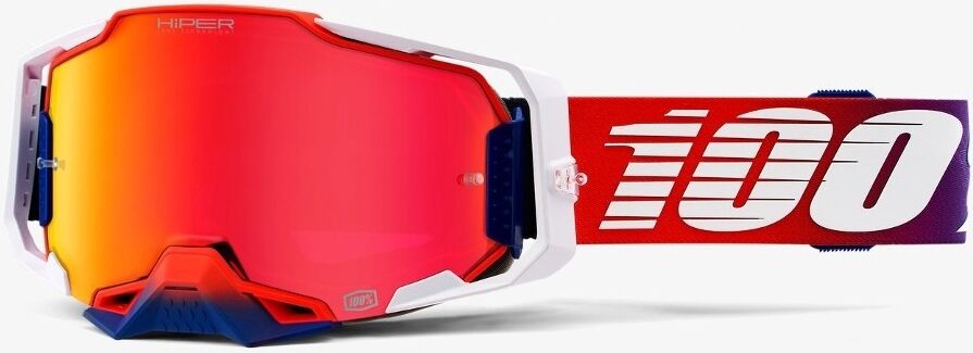 100% Armega HiPER Factory Motocross Brille Einheitsgröße Weiss Rot