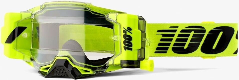 100% Armega Forecast Roll-Off Motocross Brille Einheitsgröße Schwarz Gelb