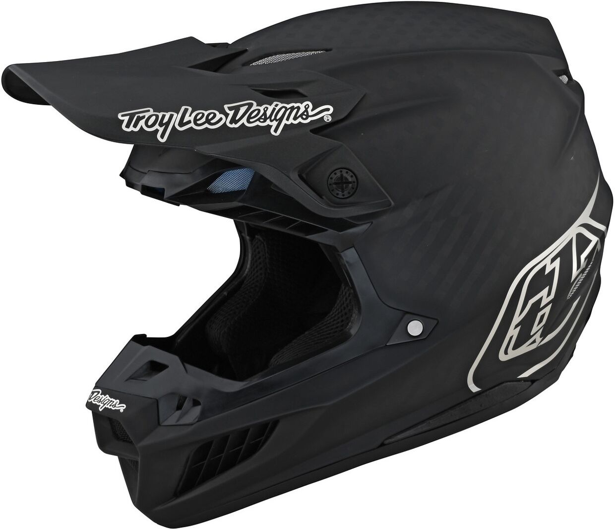 Troy Lee Designs SE5 Stealth Carbon Motocross Helm S Schwarz Grau Silber