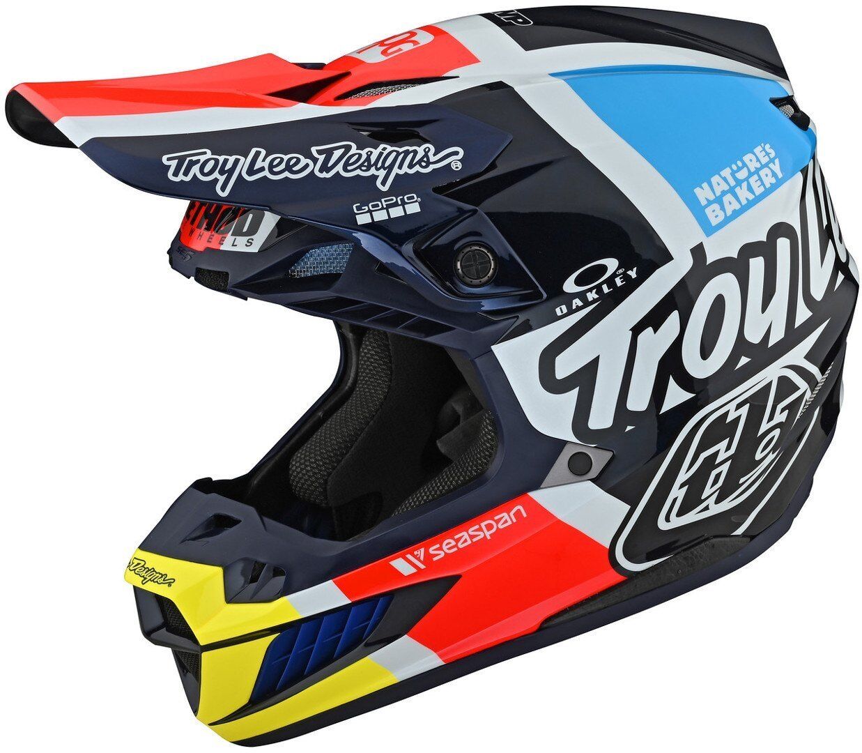 Troy Lee Designs SE5 Quattro Carbon Motocross Helm S Blau