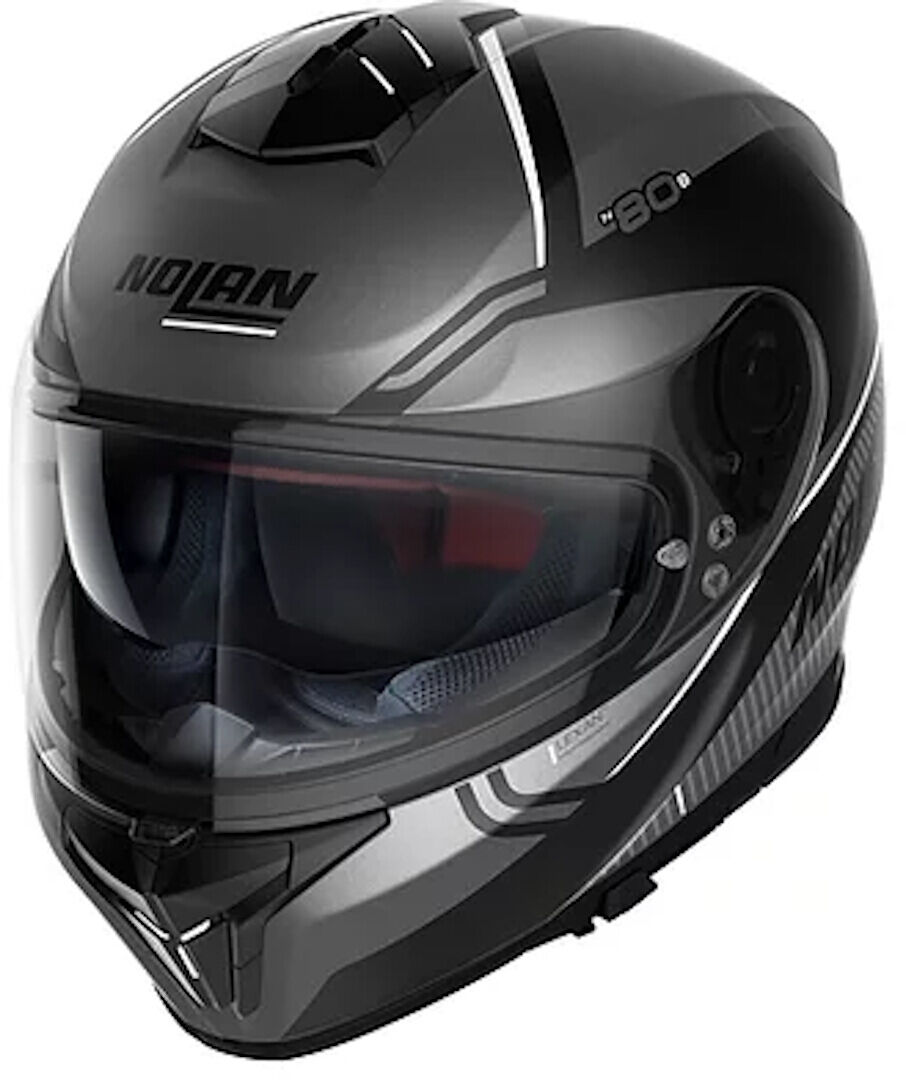 Nolan N80-8 Astute N-Com Helm 2XL Grau Weiss