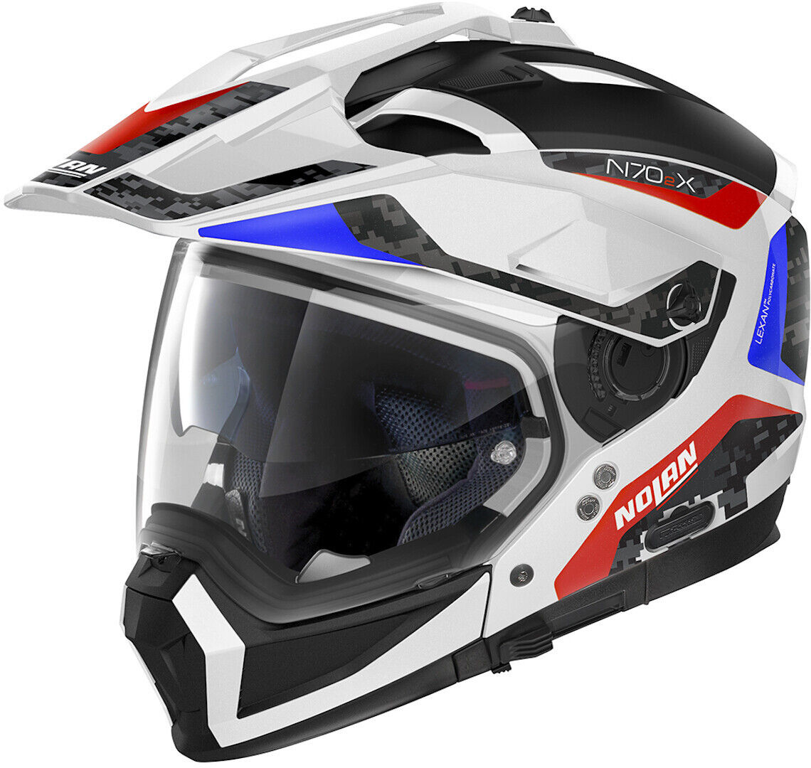 Nolan N70-2 X Torpedo N-Com Helm 2XL Weiss Rot Blau