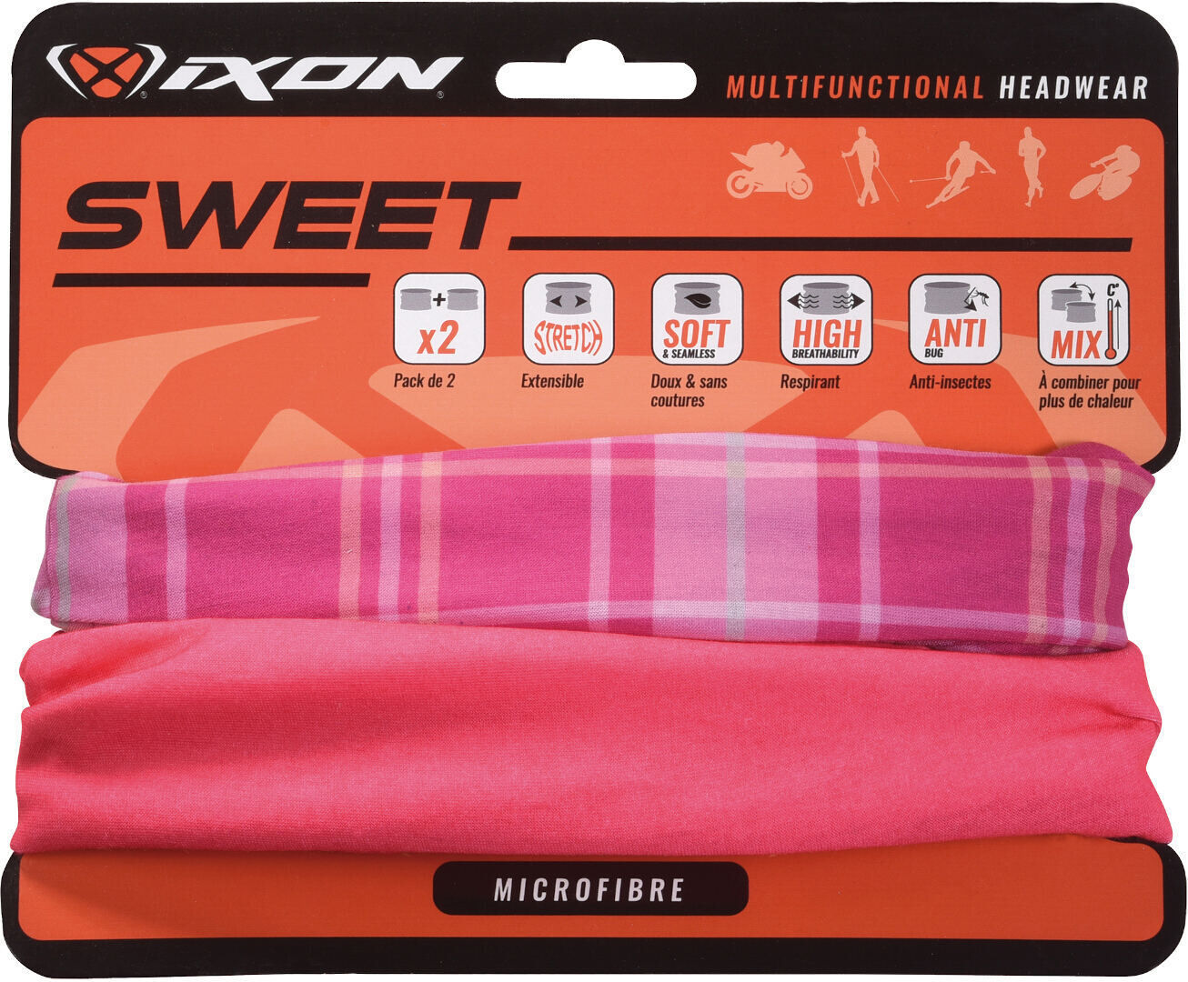 Ixon Sweet Square Multifunkční pokrývky hlavy Jedna velikost Růžový