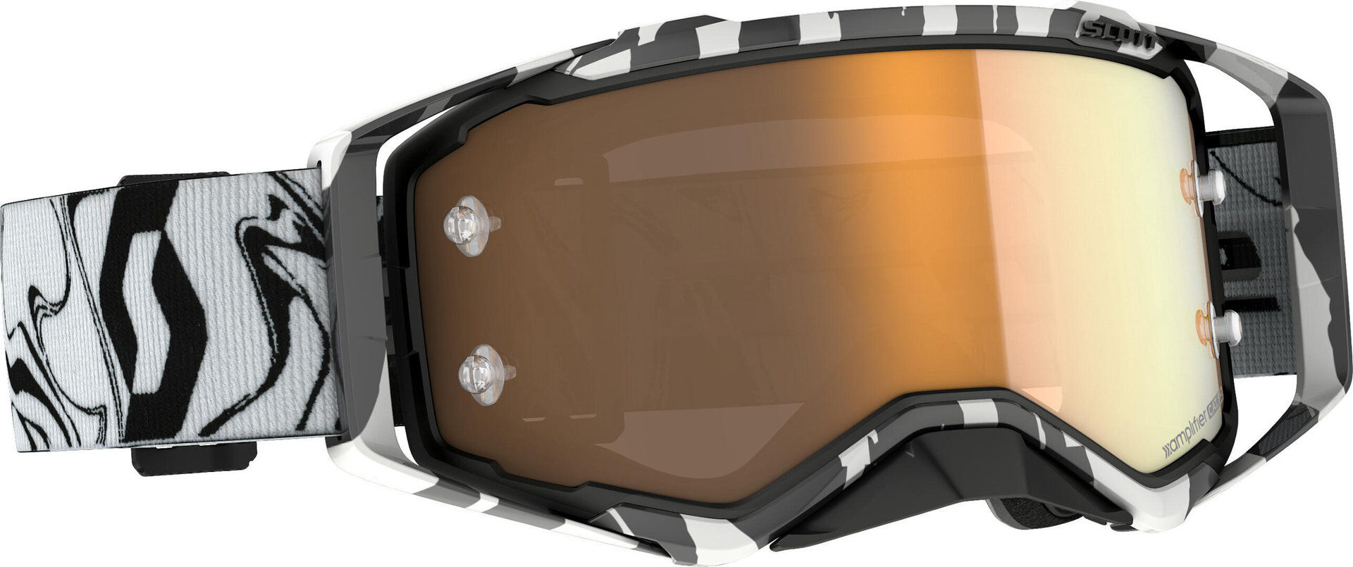 Scott Prospect Amplifier černobílé motokrosové brýle Jedna velikost Zlatá