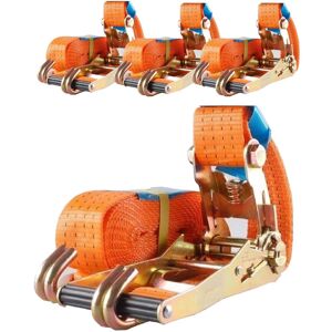 Baumarktplus - 4x Profi Ratschen Spanngurt Spanngurte Zurrgurt 2-tlg 5m 4t 4to 4000kg tüv/gs orange