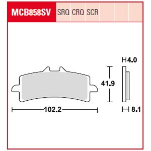 TRW Brake pads, and shoes for motorcycles, MCB858SV Sinter street