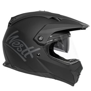 Westt Motocross Helm Fullface Mtb Motorradhelm Integralhelm Crosshelm Helm - Wie Neu Matt Schwarz (Doppelvisier) L (59-60 cm)