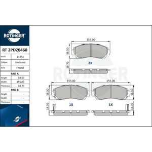 Rotinger Brake Pads Rt 2pd20460