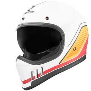 Bogotto FF980 EX-R Caferacer Cross Helm - Weiss Rot Gelb - M - unisex