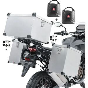 Bagtecs Set Alukoffer Namib M14 2x40l passend für BMW R 100 GS / PD + Topcase 60l + Innentaschen