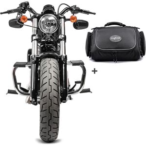 Set STM2 Sturzbügel Mustache mit Hecktasche TM2 14 Liter passend für Chopper / Custombikes XR 1200 X 10-12 Craftride