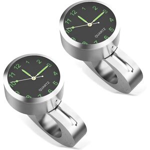 2x Lenkeruhr Motorrad Craftride Analog Uhr mit Lenkerhalter LK1 silber Spar-Set