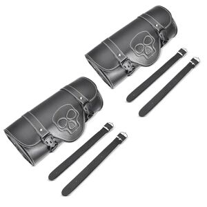 2x Motorrad Werkzeugrolle passend für Chopper Retro Scrambler Werkzeugtasche Craftride TB9 schwarz Spar-Set