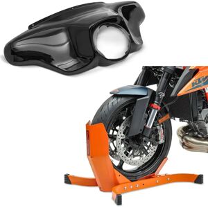 Set: Batwing Verkleidung passend für Harley Davidson Touring 96-13 Craftride in schwarz + Motorradwippe ConStands Easy-Plus Motorradständer bis 21 Zoll orange