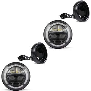 2x LED Scheinwerfer Set 7 Zoll passend für Motorrad Universal  Hauptscheinwerfer schwarz Craftride F10