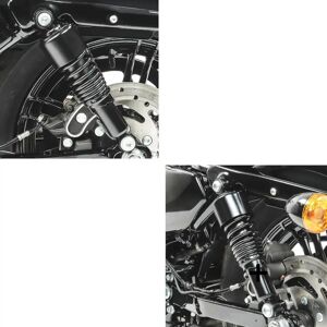 2x Stoßdämpfer 10,5 Zoll passend für Harley Davidson Sportster Forty-Eight 48 10-20 Federbeine von Craftride schwarz Spar-Set