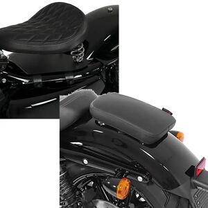 Craftride Set: Solo Federsattel mit Grundplatte SG11 schwarz + Sozius Saugnapf Sitzpad passend für Custom Bikes Glider X schwarz