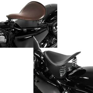 Craftride Set: Solo Federsattel mit Grundplatte SG10 braun + Bobber Solositz mit Grundplatte in schwarz