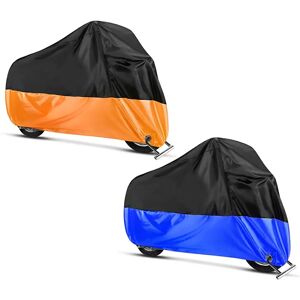 Set: Abdeckplane passend für BMW K 1600 Grand America K 1600 GT / GTL Craftride XXXXL in schwarz-orange + Abdeckplane passend für BMW K 1200 GT / LT / 1600 B / GT / GTL Craftride XXXL schwarz-blau