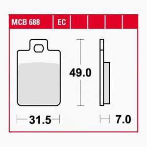 TRW Lucas Bremsbeläge organisch ECO MCB688EC 31,5x49x7mm