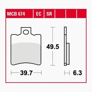 TRW Lucas Bremsbeläge organisch ECO MCB674EC 39,7x49,5x6,3mm