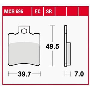 TRW Lucas Bremsbeläge organisch ECO MCB696EC 39,7x49,5x7mm