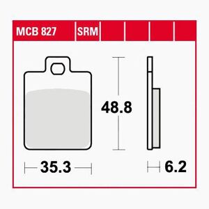 TRW Lucas Bremsbeläge organisch ECO MCB827EC 35,3x48,8x6,2mm