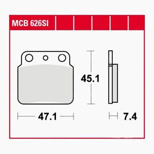 TRW Lucas Bremsbeläge Sintermetall Offroad MCB626SI 47,1x45,1x7,4mm