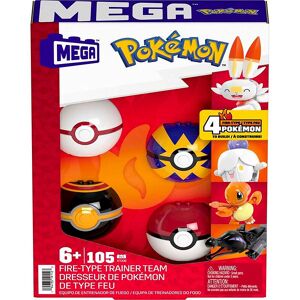 Mega Pokémonfigurer - Fire-Type Train Team - 4 Poke Balls - Mega Bloks - Onesize - Klodser